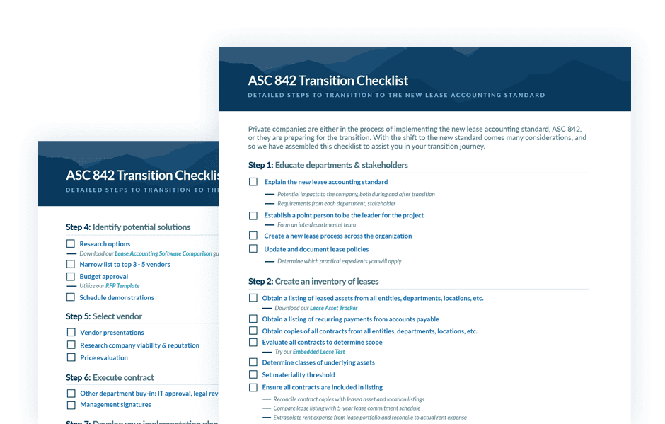 ASC 842 Transition Checklist