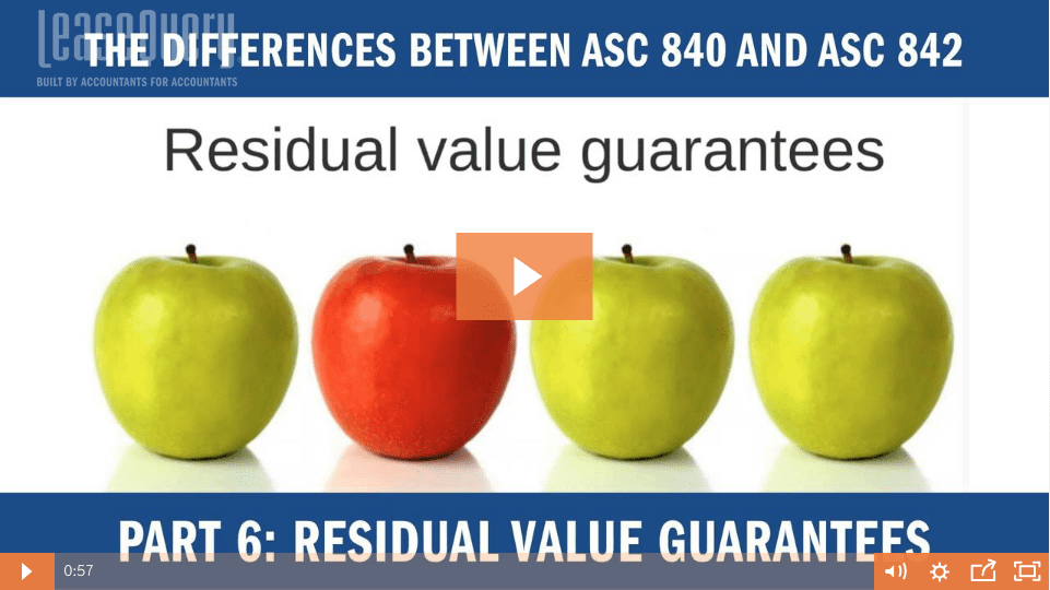 Differences Between ASC 840 and ASC 842 Residual Value Guarantees