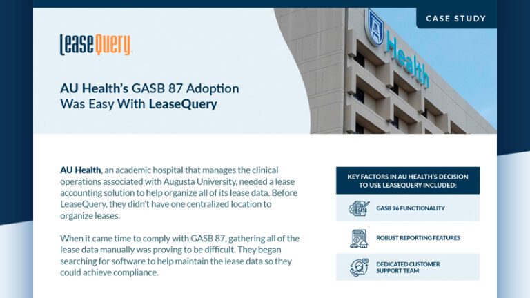 Case Study | AU Health’s GASB 87 Adoption Was Easy With LeaseQuery