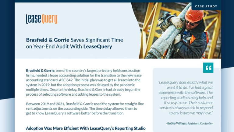 Case Study | Brasfield & Gorrie Saves Significant Time on Year-End Audit With LeaseQuery