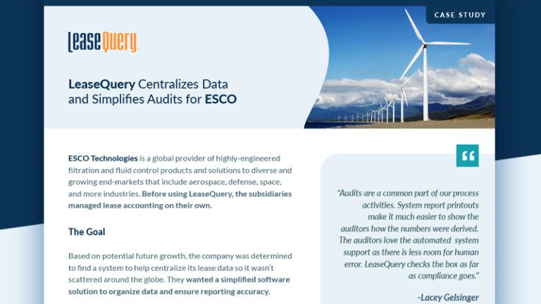 Case Study | LeaseQuery Centralizes Data and Simplifies Audits for ESCO
